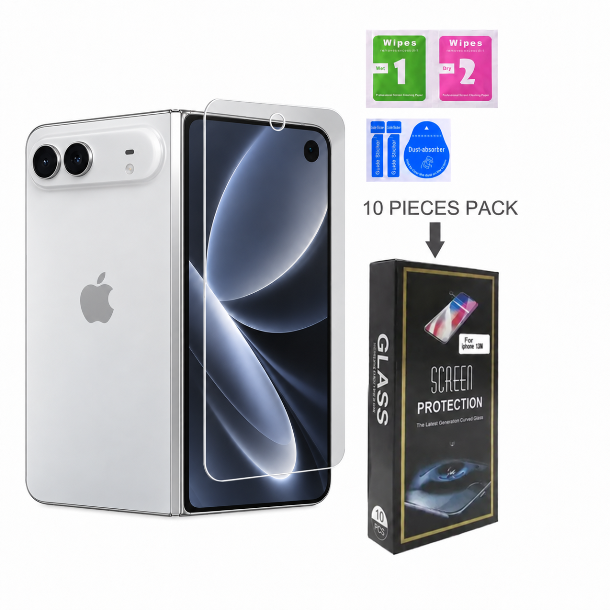 iPhone Duo Crystal Clear Tempered Glass Screen Protectors — 10 Pack