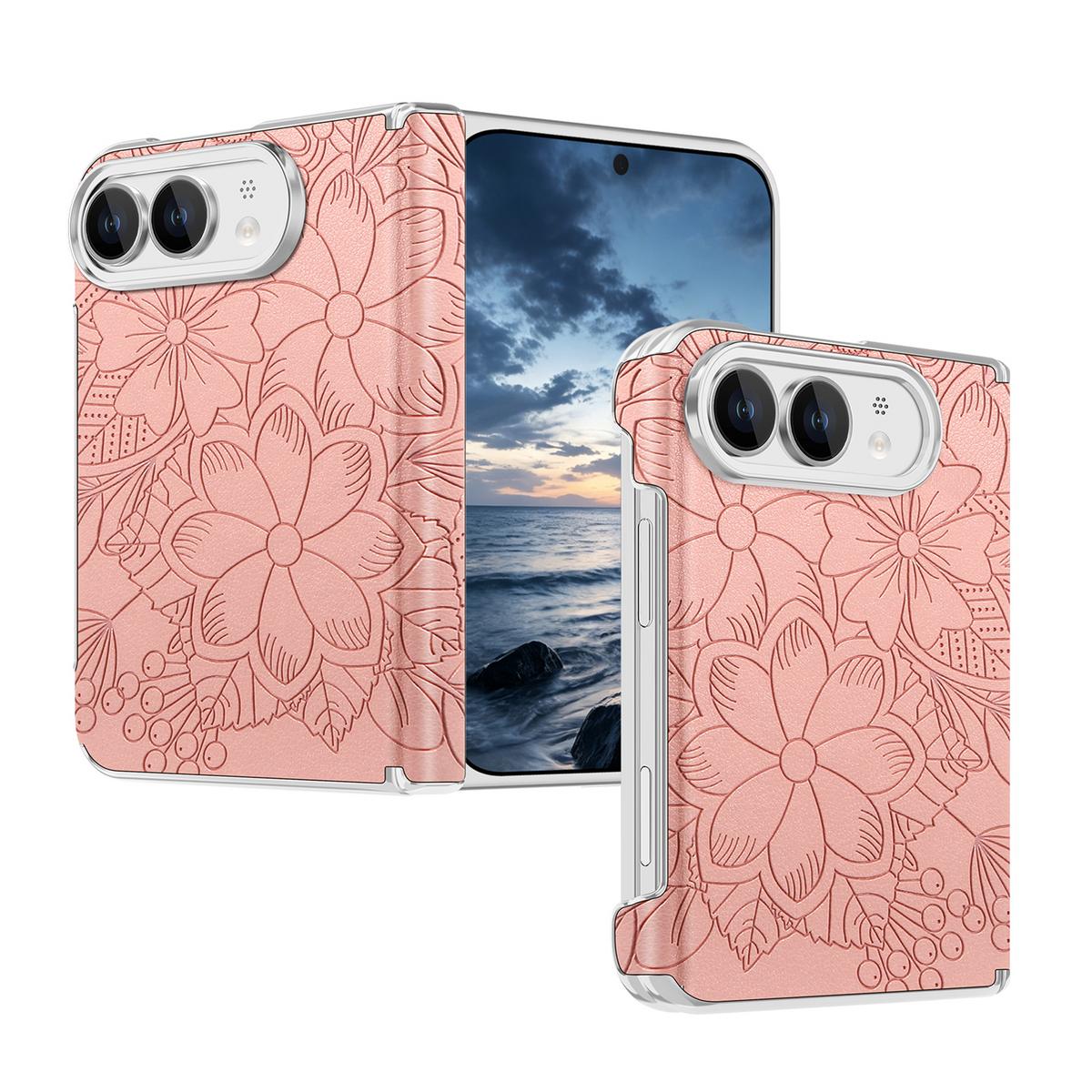 iPhone Duo Floral Pattern Slim Protective Phone Case