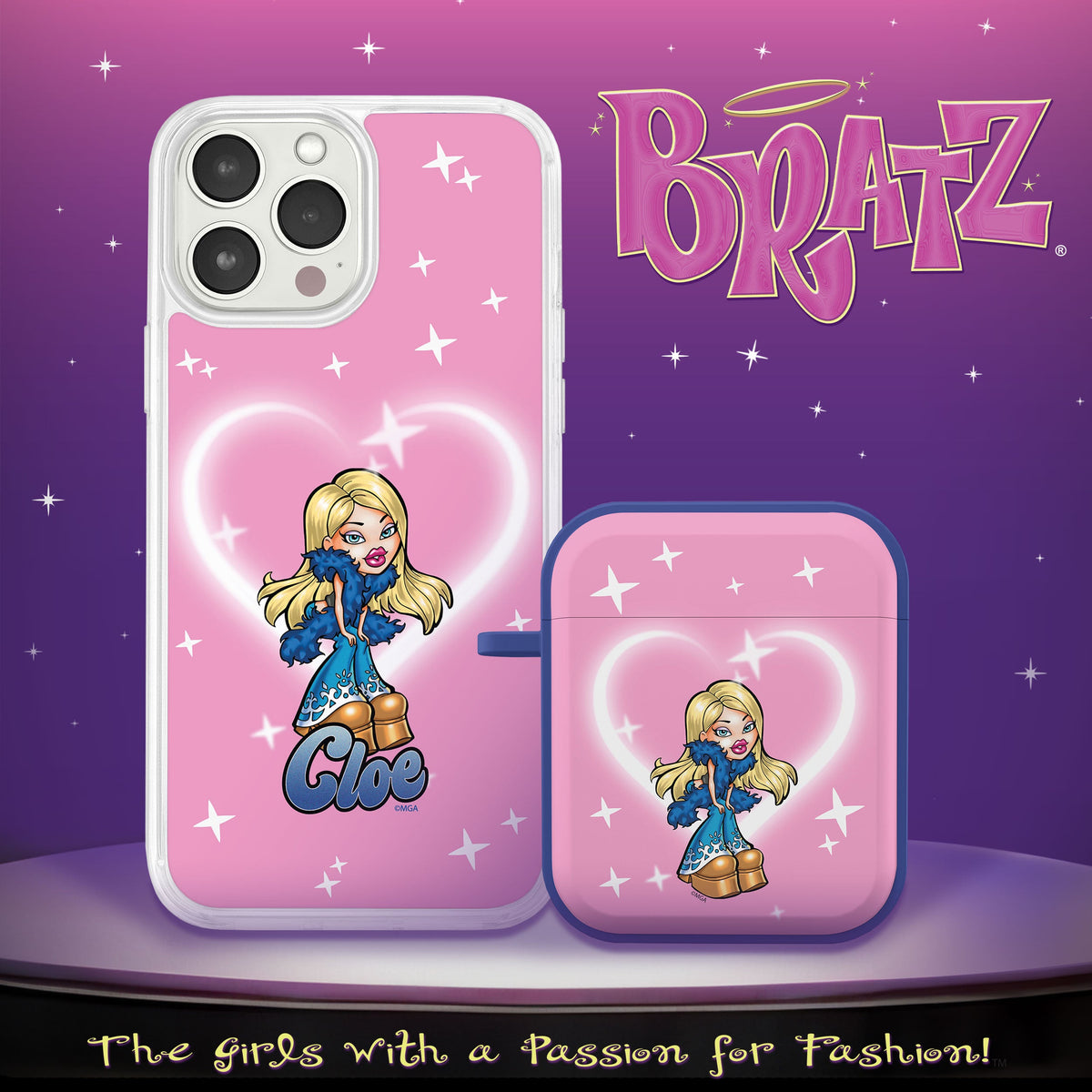 Bratz® Passion For Fashion HD Apple iPhone 13 Mag-Safe Phone Case and AirPods Gen 1 & 2 Combo Package