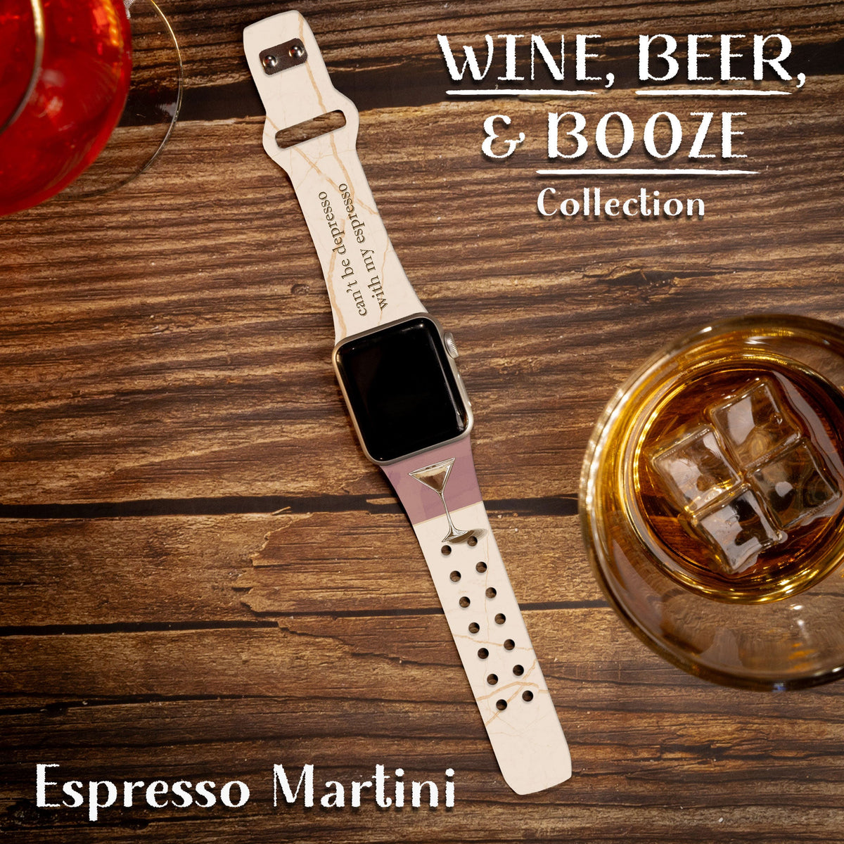 Wine, Beer, & Booze HD Apple Watch Band