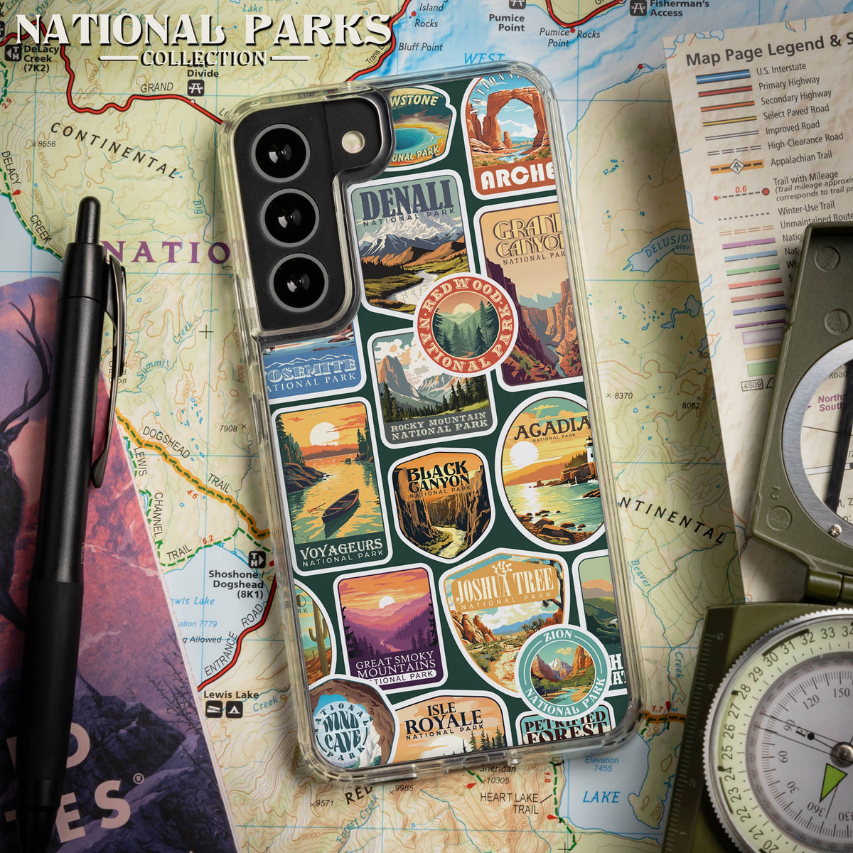 National Parks Stickers HD Samsung Galaxy S23 Phone Case