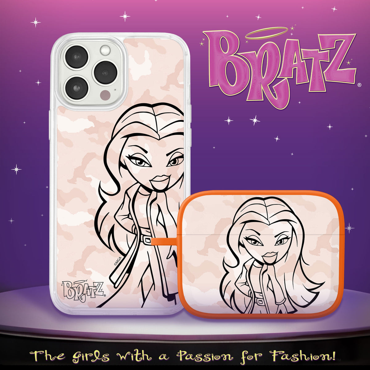 Bratz® Passion For Fashion HD Apple iPhone 13 Mag-Safe Phone Case and AirPods Pro 1 & 2 Combo Package