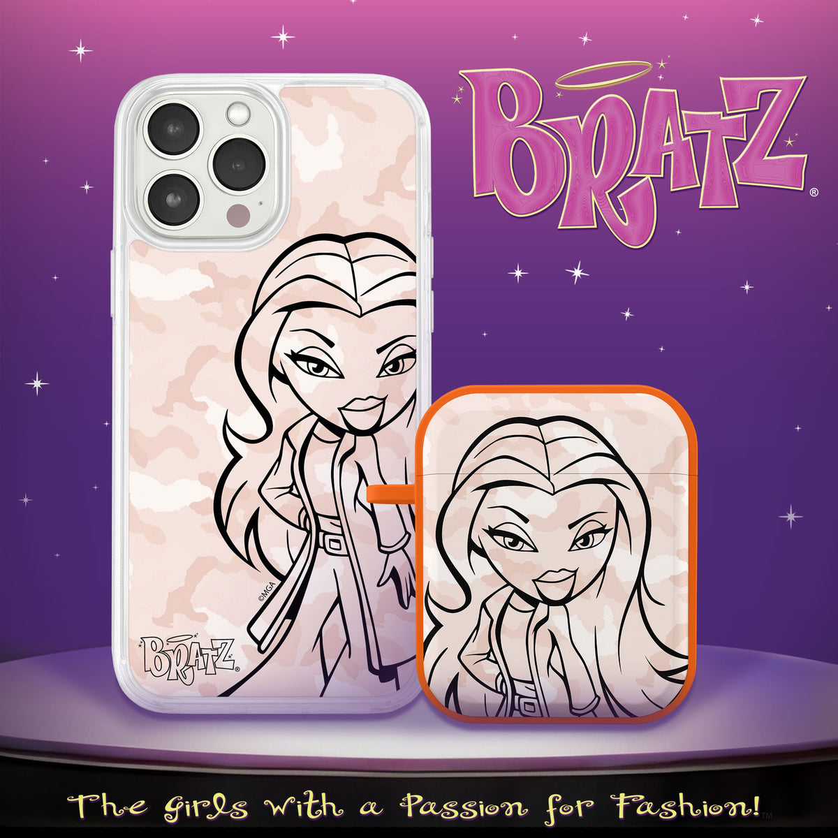 Bratz® Passion For Fashion HD Apple iPhone 13 Mag-Safe Phone Case and AirPods Gen 1 & 2 Combo Package