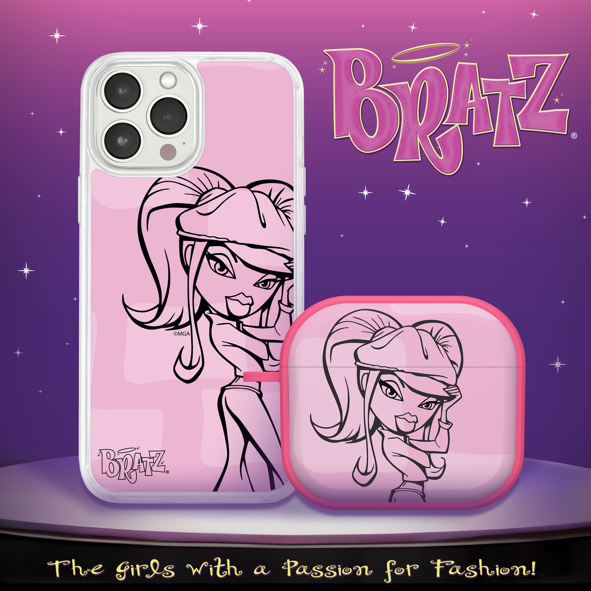 Bratz® Passion For Fashion HD Apple iPhone 13 Mag-Safe Phone Case and AirPods Gen 3 Combo Package