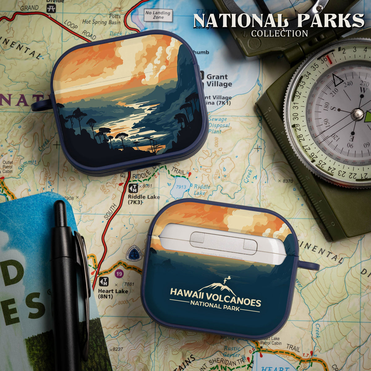 National Parks Hawaii Volcanoes HDX Apple Airpods Gen 3 Case Cover