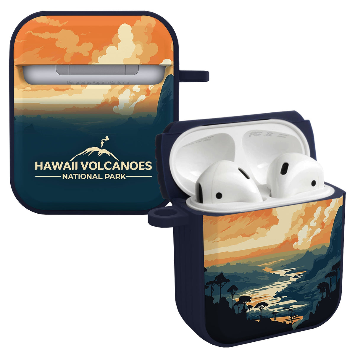 National Parks Hawaii Volcanoes HDX Apple Airpods Gen 1 & 2 Case Cover