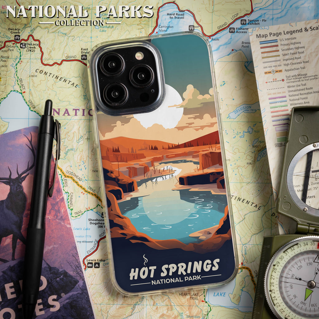 National Parks Hot Springs HD Apple iPhone 15 Series Mag-Safe Phone Case