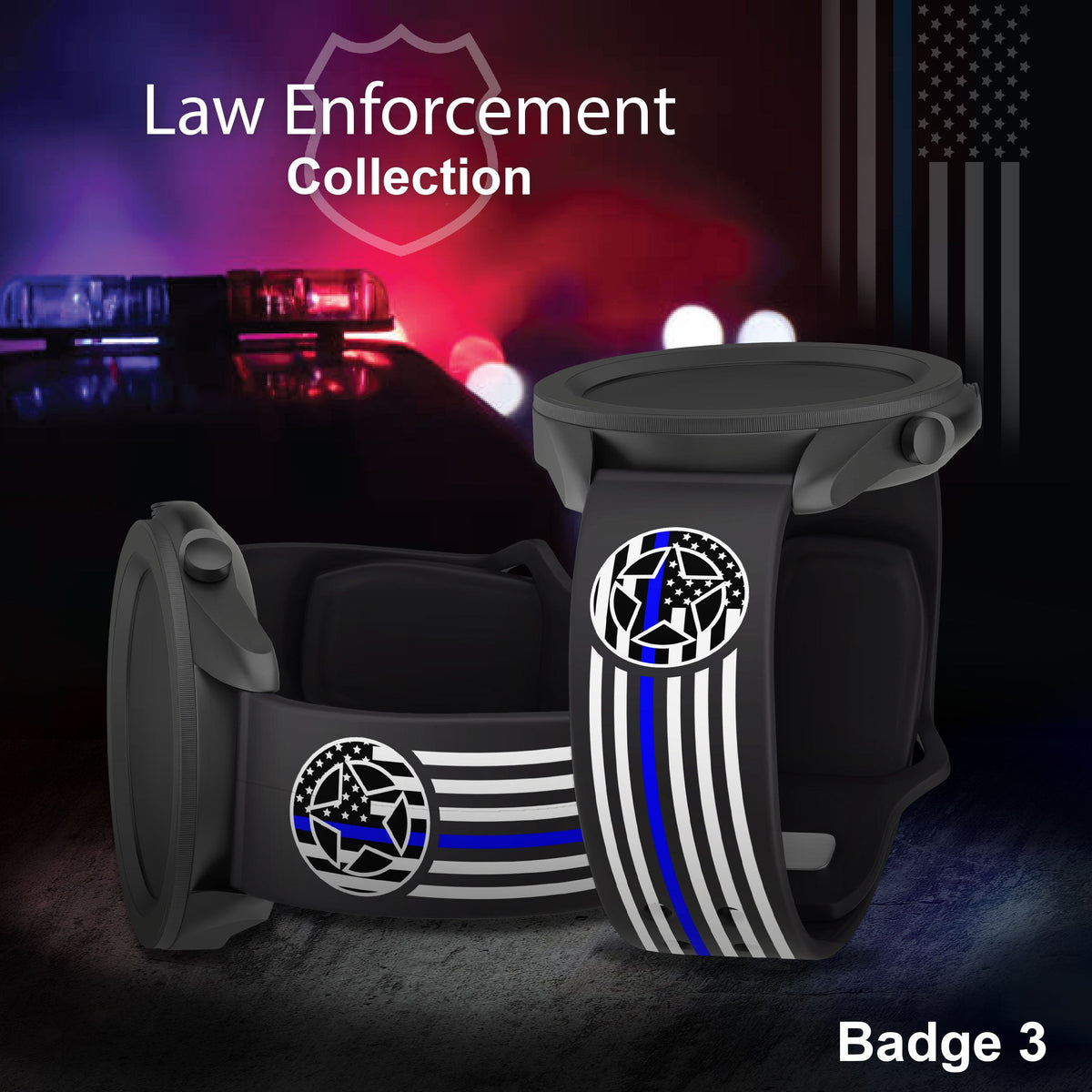 Law Enforcement HD Watchband for Samsung, Garmin, Fossil, and More for Samsung, Garmin, Fossil, and More
