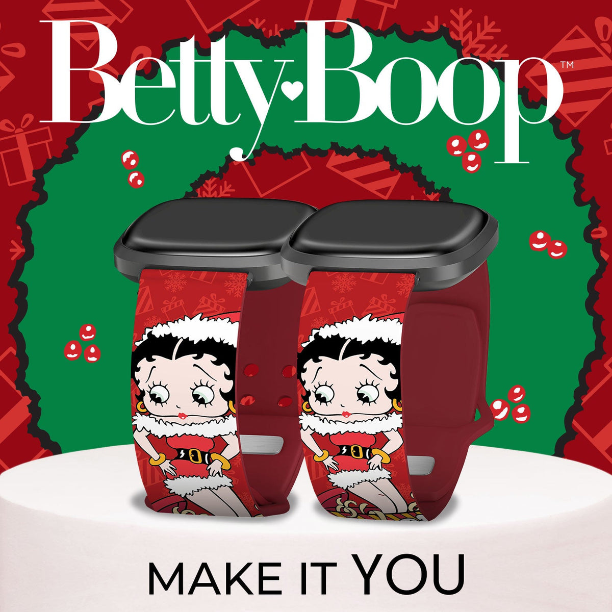 Betty Boop Christmas HD Fitbit Versa 3 and Sense 1 Watch Band