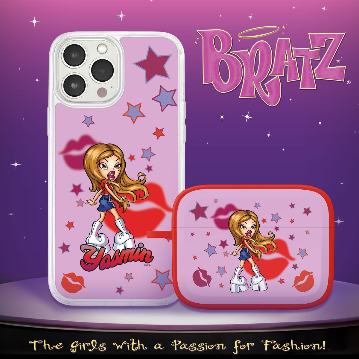 Bratz® Passion For Fashion HD Apple iPhone 14 Mag-Safe Phone Case and AirPods Pro Combo Package