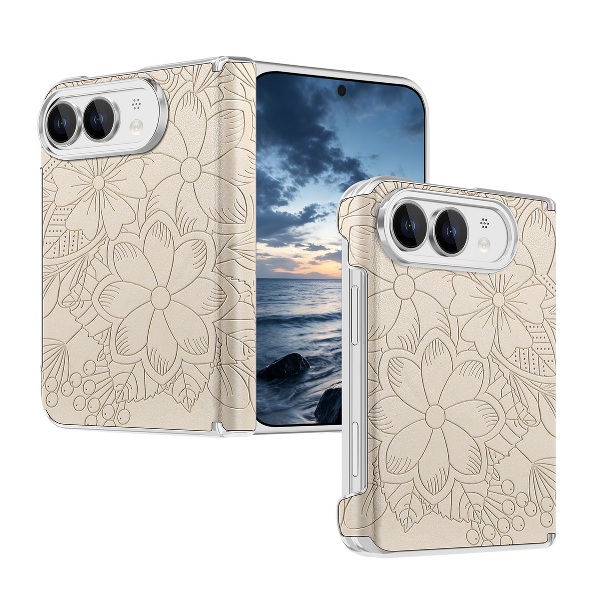 iPhone Duo Floral Pattern Slim Protective Phone Case