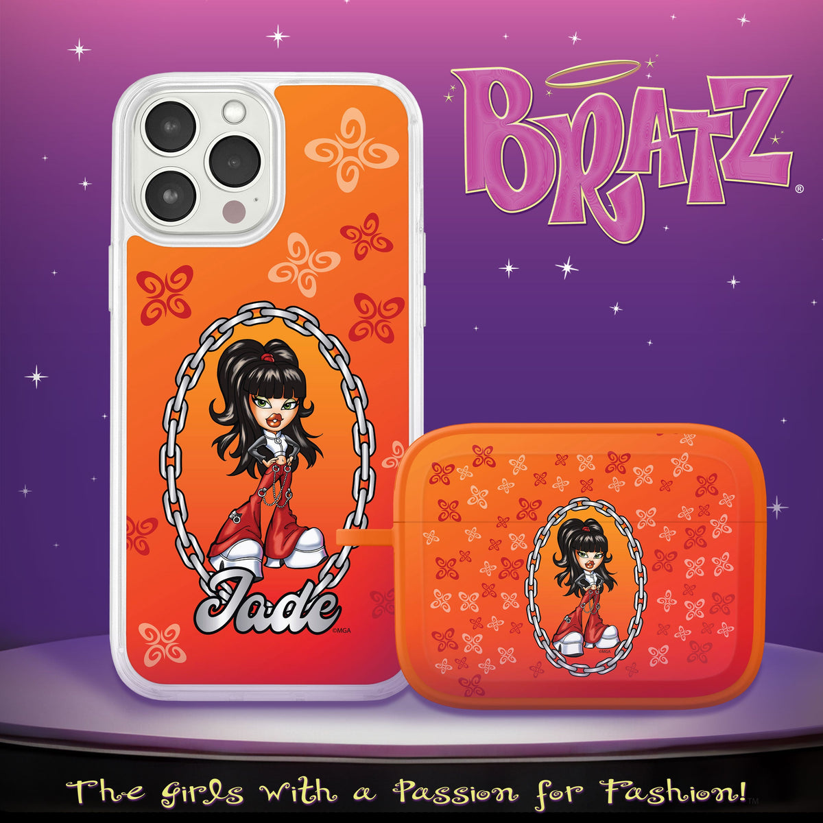 Bratz® Passion For Fashion HD Apple iPhone 13 Mag-Safe Phone Case and AirPods Pro 1 & 2 Combo Package