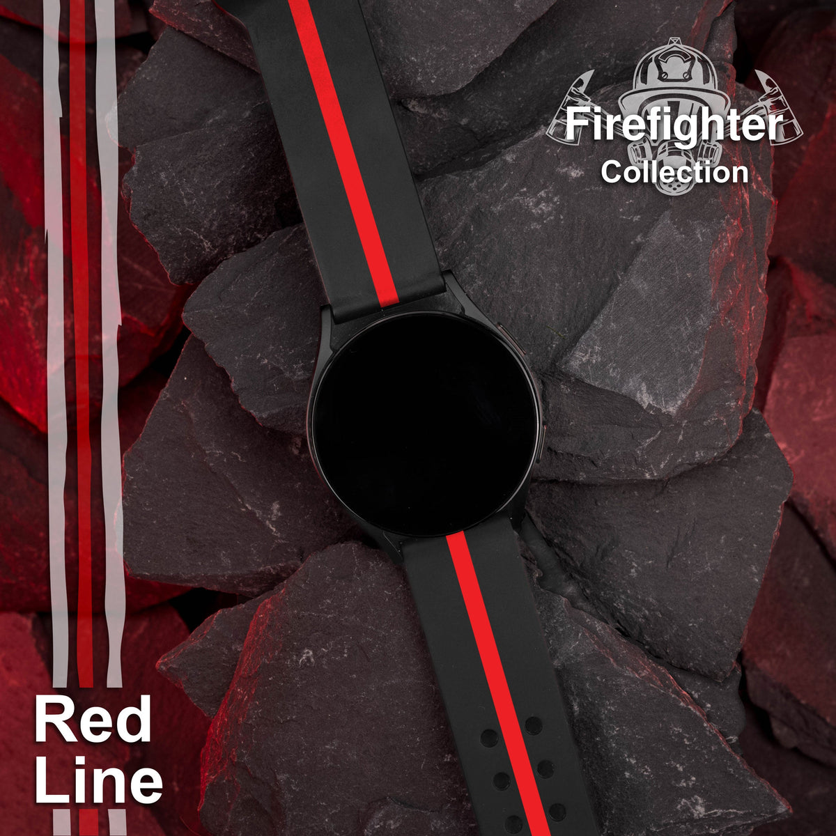 FireFighter First Responder HD  Watchband for Samsung, Garmin, Fossil, and More for Samsung, Garmin, Fossil, and More