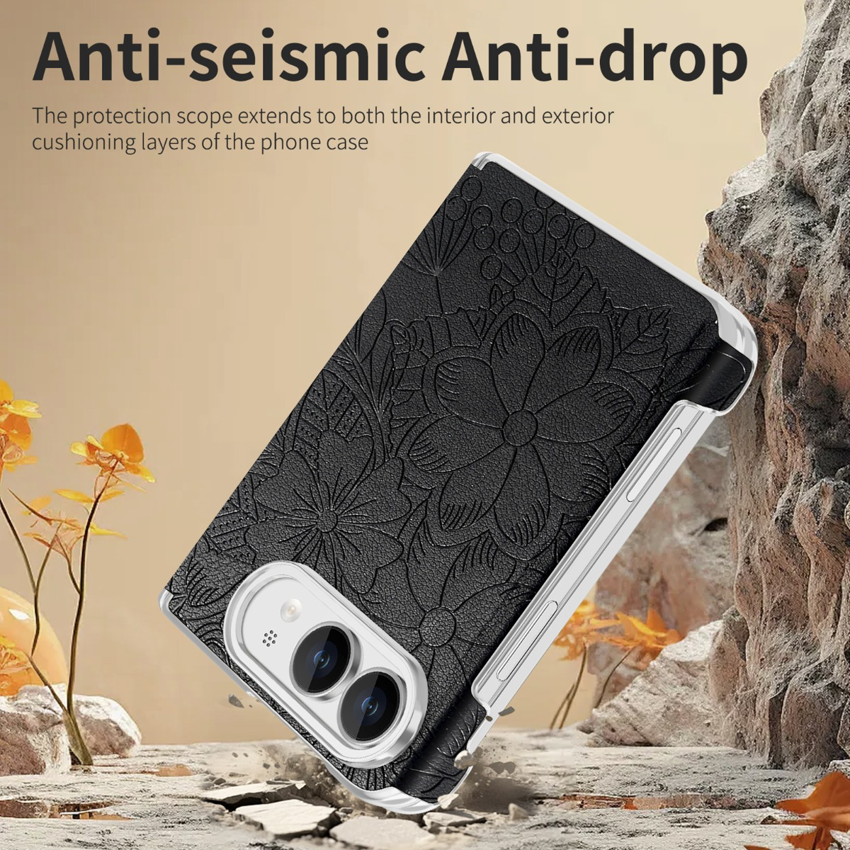 iPhone Duo Floral Pattern Slim Protective Phone Case