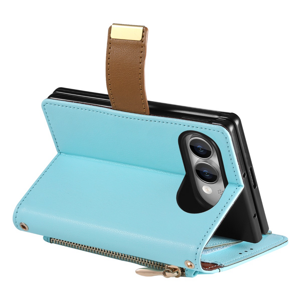 iPhone Duo Luxe Wallet Case with Zipper Pocket, Card Holder & Kickstand