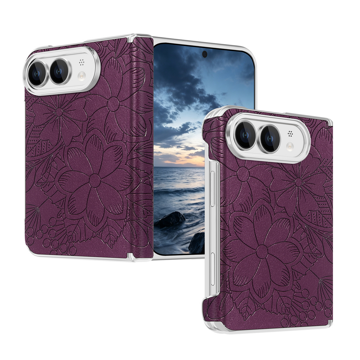 iPhone Duo Floral Pattern Slim Protective Phone Case