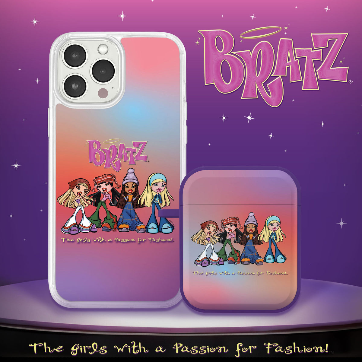 Bratz® Classic HD Apple iPhone 15 Mag-Safe Phone Case and AirPods Gen 1 & 2 Combo Package