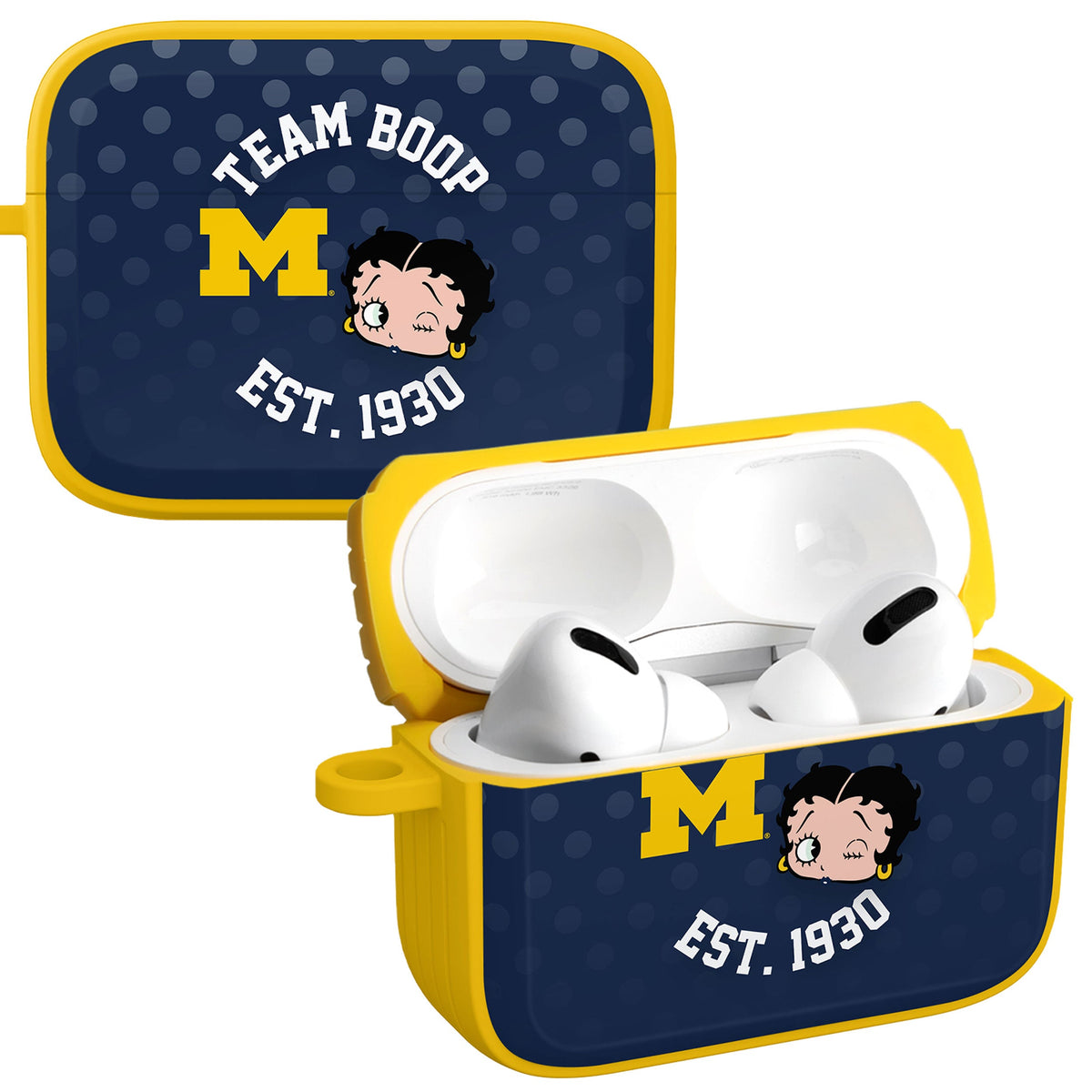 Michigan Wolverines X Betty Boop HDX Apple AirPods Pro 1 & 2 Case Cover