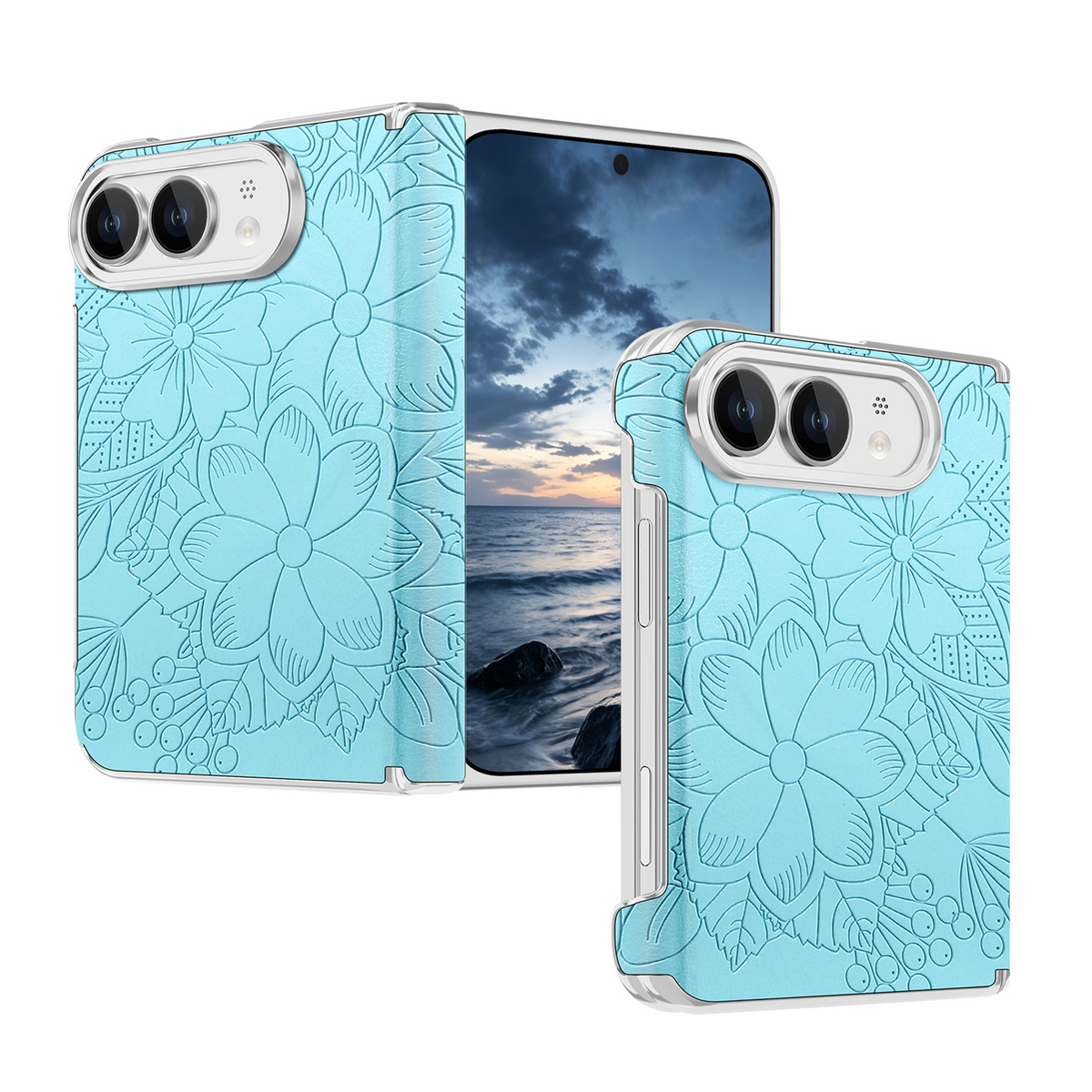 iPhone Duo Floral Pattern Slim Protective Phone Case