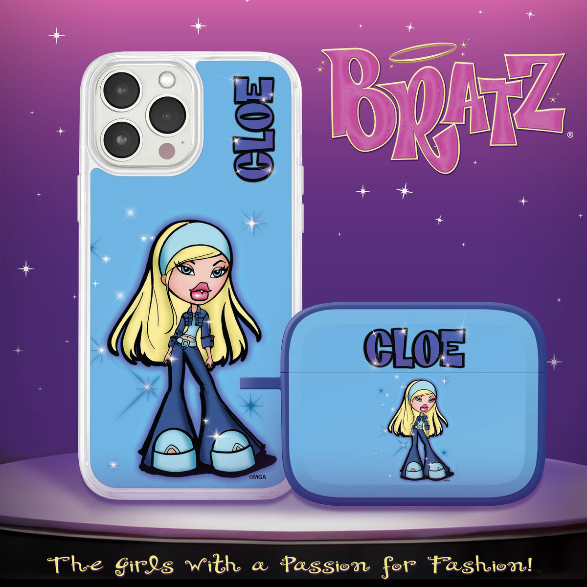 Bratz® Passion For Fashion HD Apple iPhone 14 Mag-Safe Phone Case and AirPods Pro Combo Package