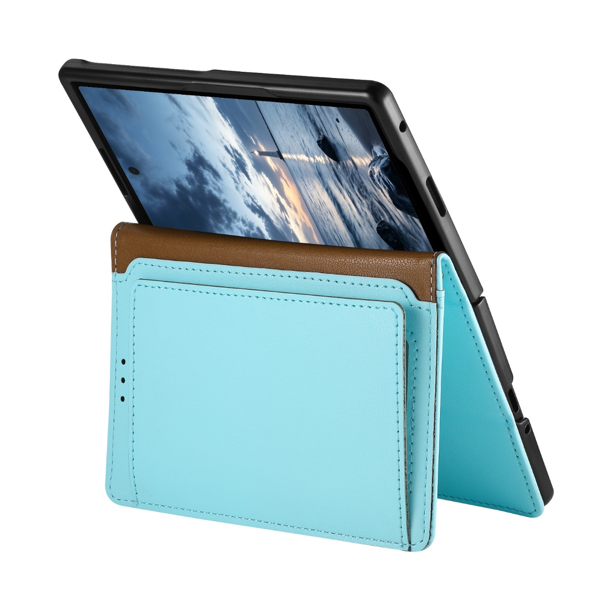 iPhone Duo Luxe Wallet Case with Zipper Pocket, Card Holder & Kickstand