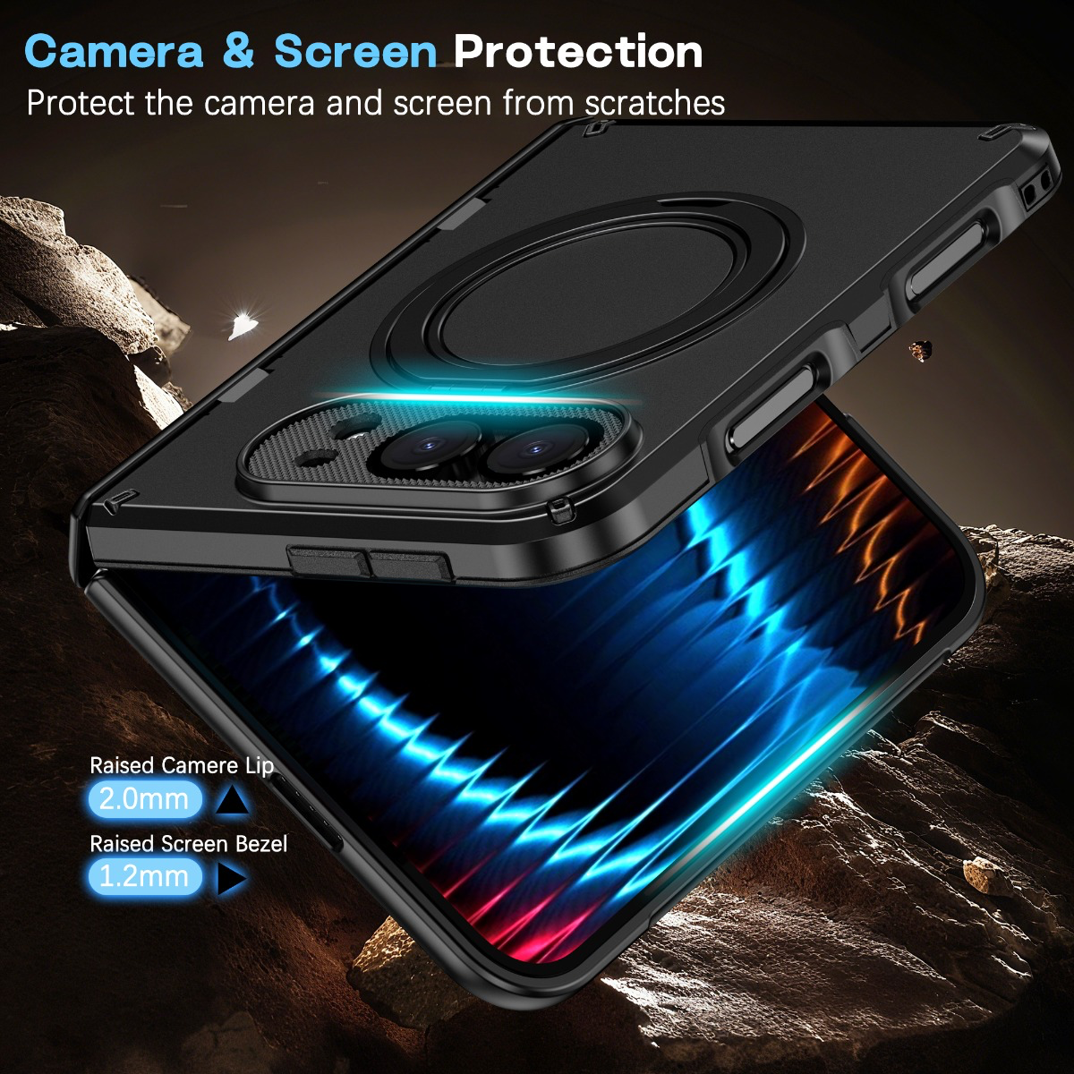 iPhone Duo Armor Ring Stand Protective Foldable Phone Case