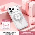 LuxeHeart Rhinestone Sparkle Case – Crystal Bling Shockproof Cover with FREE Lanyard Hooks