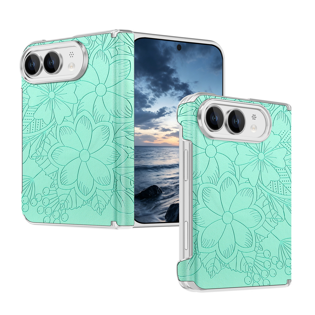 iPhone Duo Floral Pattern Slim Protective Phone Case