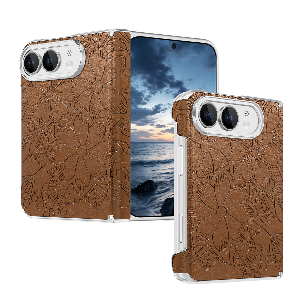 iPhone Duo Floral Pattern Slim Protective Phone Case