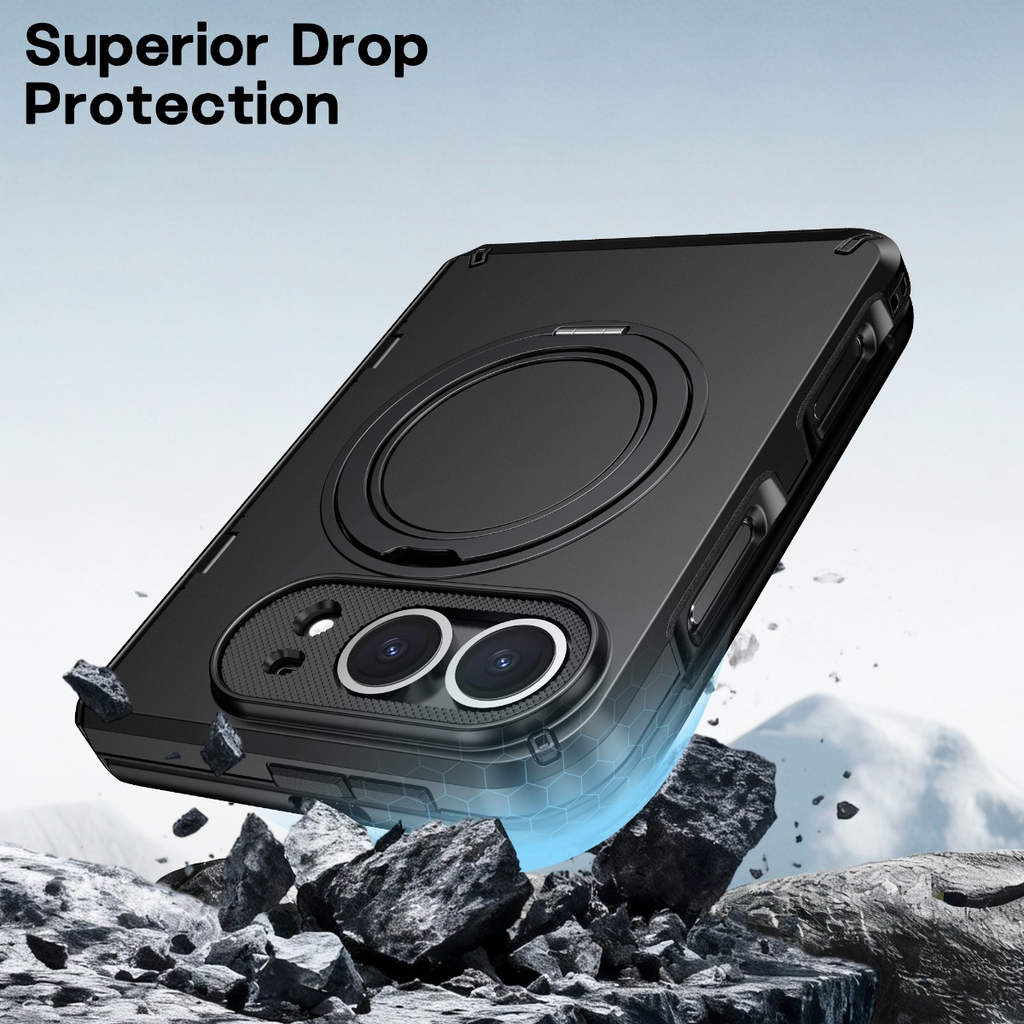 iPhone Duo Armor Ring Stand Protective Foldable Phone Case